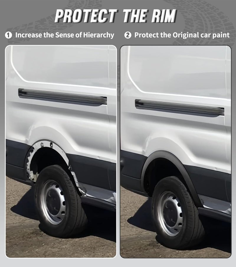 YUWUTF Rear Right Fender flare Molding Trim Wheel Cover Compatible with 2015-2023 Transit 150 250 350 - Image 4